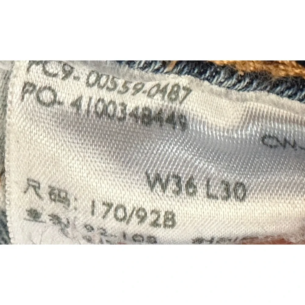 Levis 559 Relaxed Fit Straight Leg Jeans Mens Tag Size 36x30 Denim Fit 38X30